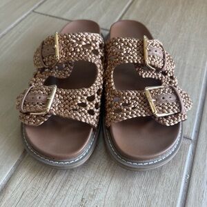 Joie Brown Woven Sandals